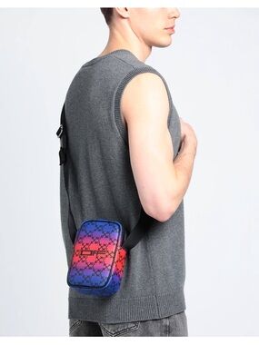 Off-White Blue and Red Gradient cross body Bag for Men